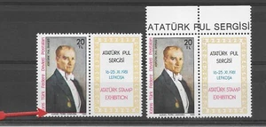 Cyprus 1981 Ataturk Stamp Exhibition Error Red Colours Shifted   MNH ** - Picture 1 of 2