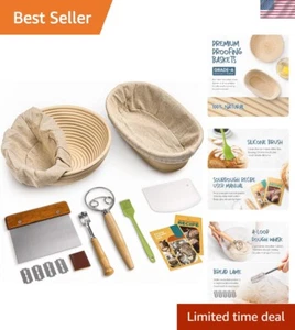 Premium 9" Round & 10" Oval Rattan Proofing Baskets for Artisan Bread Baking - Picture 1 of 10