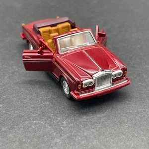 Majorette Rolls Royce Corniche II Convertible Burgundy Car 1/60 Opening Doors - Picture 1 of 10