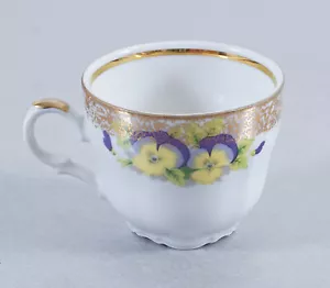 Mitterteich Bavaria Porzellan Kaffeetasse Tasse Golddekor Veilchen Vintage - Bild 1 von 4