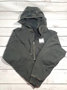 Entire Studios Full Zip Crop Hoodie “Washed Black” Large C7 - Picture 1 of 6