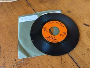 45 ~Johnny Mathis: "Gina / I Love Her Thats Why" Columbia 1962 Record - Picture 1 of 2