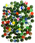 Set of 120 Glass Peewee Marbles 12mm Assorted Colors