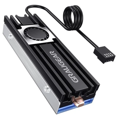 Disipador de calor SSD M.2 NVMe, tubo de calor de cobre, ventilador de 20 mm, 2280, G-M2HS08-F, enfriador Foto 1 de 4