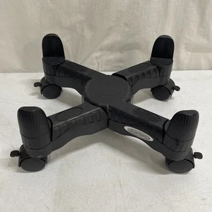 Black Kantek Mobile CPU Desktop Stand with Adjustable Width and Locking Casters - Picture 1 of 14