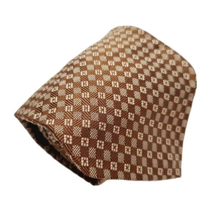 Corbata Robert Talbott marrón patrón geométrico corbata de seda para hombre la mejor de su clase - Imagen 1 de 5