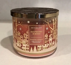 Bath and Body Works 14.5 Oz Raspberry Mimosa 3 Wick Candle Jar - Picture 1 of 9