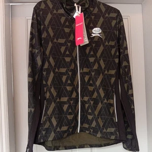 Slazenger Ashford V2 Zip Thru Khaki reflective Training Jacket Size 16 LADIES - Picture 1 of 10