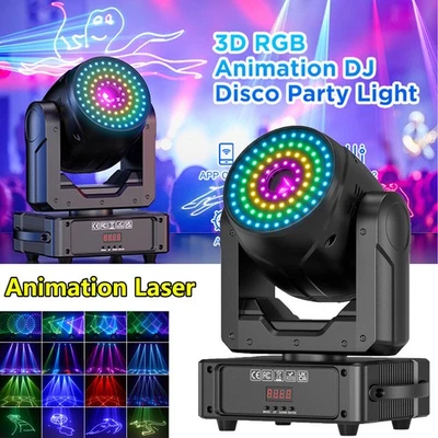 2W APP Moving Head Animation Light 3D Full Color Laser Stage Lighting Christmas - Image 1 of 4