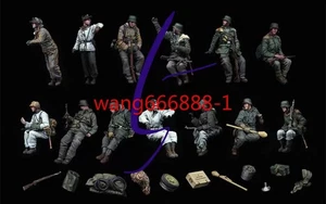 1/72 1/48 Resin War II German winter sitting tank soldiers 13 men 3D printed - Picture 1 of 5