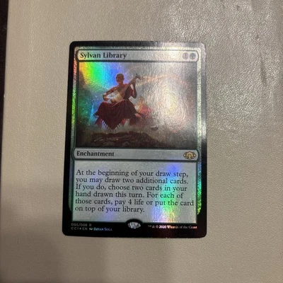 CC1 Foil SYLVAN LIBRARY 1x Premium Commander Collection Green MTG - Poor - Image 1 of 2