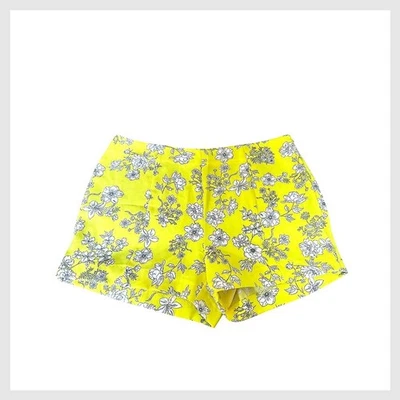 Pantalones Cortos Gianni Bini Estampado Floral Cintura Alta Amarillo Blanco XL Foto 1 de 4