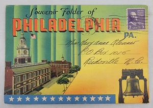 Philadelphia, Pa. ~ Historical Landmarks ~ Souvenir Fold Out Photo Book - Picture 1 of 7