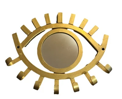 Kimistry Evil Eye Mirrow 珠宝架壁挂波西米亚金色 8 X 7 — 第 1/4 张图片