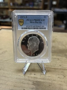 1971-S $1 PCGS PR69DCAM Silver Peg Leg FREE SHIPPING *Gold Seal Holder - Picture 1 of 12