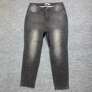 Rebecca Minkoff RM Damen Größe 16 W Grau Stonewash Denim Jeans Nieten Akzente - Bild 1 von 8