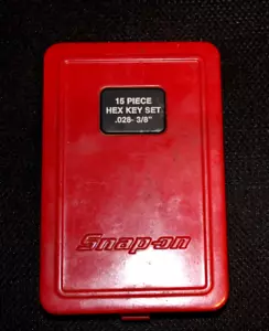Vintage Snap-On 15 Piece SAE Hex Key Set In Metal Index .028 - 3/8" - Picture 1 of 3