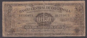 [CIR] 1941 Guatemala 1/2 Quetzal P-13a A1732675 [003-3] - Picture 1 of 2