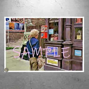 Willy Wonka - Charlie fuera de la tienda de dulces (hombre) de Bill - Póster de obras de arte - Imagen 1 de 2