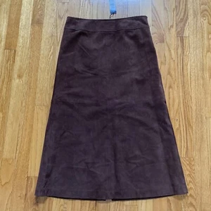 Neu mit Etikett Talbots braun 100 % Wildleder Leder gefüttert Midirock 6P $ 379 - Bild 1 von 4