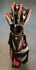 Walter Hagen Junior Girls Golf Bag + Stand w/ 6 RH Clubs Included (Pink & Black) - Picture 1 of 20