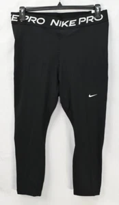 Nike PRO Leggings Para Mujer Talla Grande 2X Ajuste Seco Ajuste Ajustado Tiro Medio Recortado Negro - Imagen 1 de 7