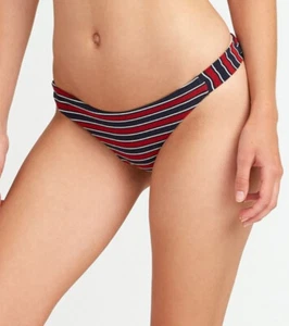NWT RVCA Mid Rise Medium Coverage Striped Bikini Swim Bottom M 10 - Picture 1 of 2