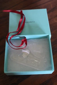 Tiffany & Co. Weihnachten Vintage Kristall Schlitten Schlitten Geschenkbox & Original Aufkleber - Bild 1 von 13