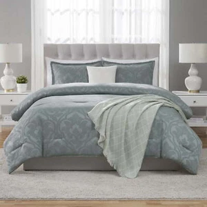 Mainstays 5-Piece Sage Jacquard Comforter Set, Full/Queen - Picture 1 of 8