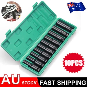 1/2" Drive Deep Impact Socket Set CR-V Steel Metric Sockets Long 10PCS 10-24MM - Picture 1 of 12