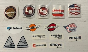 Lot Of 16 Manitowoc Link Belt Liebher Tadano Grove Etc Cranes Hardhat Stickers - Picture 1 of 7
