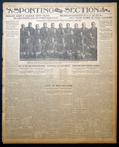1907 Detroit Sunday Sports Section - Michigan Wolverines Beat Ohio State 22-0 - Picture 1 of 8
