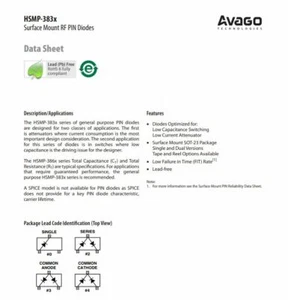 PIN HSMP-3830 Avago Agilent HP Broadcom RF diodo único SOT-23 - Imagen 1 de 2