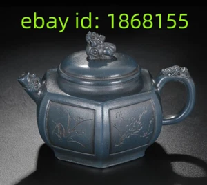 5.5″ Yixing Zisha Clay handmade pixiu dragon statue Kung Fu tea health Teapot - Picture 1 of 9
