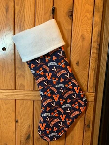 19 1/2" NEW Handmade UVA Virginia Cavaliers Team Fully Lined Cuffed Stocking - Picture 1 of 2