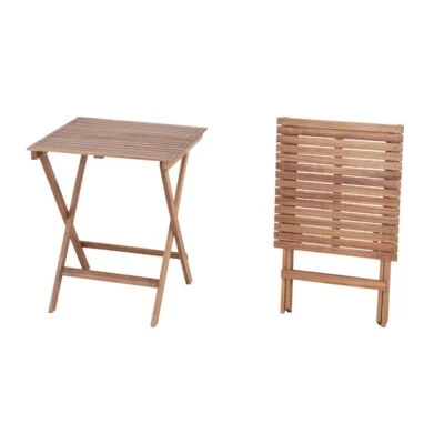 Wood Folding Table Portable Outdoor Patio Garden Brown Acacia NX-902 Azumaya NEW - Image 1 of 4