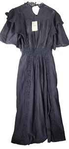 Isabel Marant Etoile Cotton Lace Dress Navy Blue Size 34 - Picture 1 of 3
