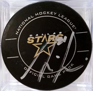 LOUI ERIKSSON Dallas Stars AUTOGRAPHED Signed NHL GAME Hockey Puck w/ COA - Picture 1 of 3
