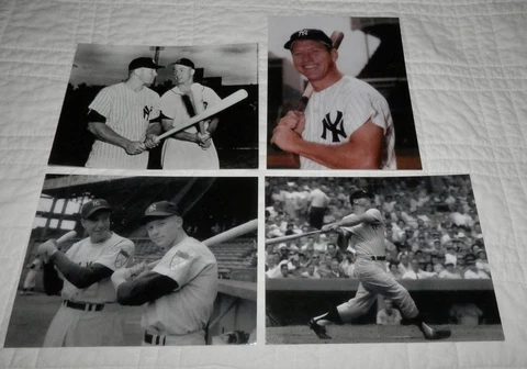 Mickey Mantle New York Yankees Postcard Set of 4 ct Joe DiMaggio Al Kaline etc Cover