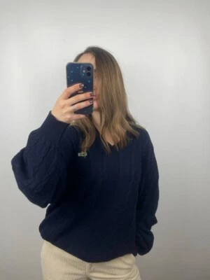 Lacoste chemise vintage oversized relaxed fit cable knit wool sweater size S-L - Image 1 of 4