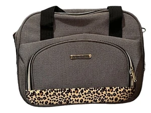 Bon Voyage Paris Travel Bag Brown/cheetah Small Carry On Zip Pockets 10”x14”x7” - Picture 1 of 8