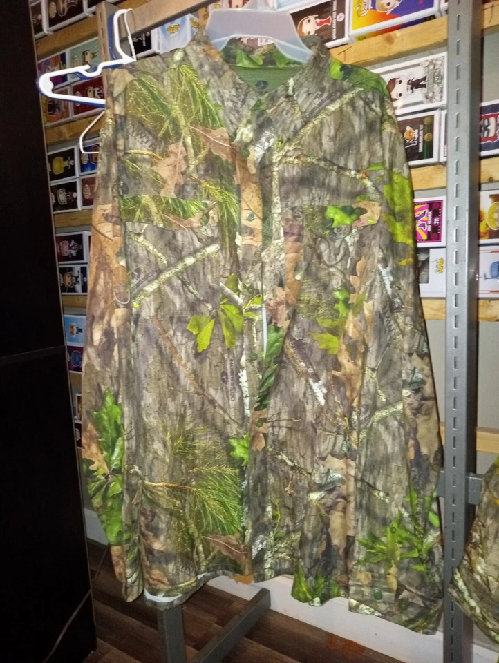 MOSSY OAK Obsession Men's 2XL Turkey Hunting Camo Button Shirt Vented L/S #120 - Image 1 of 4