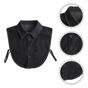 Lace Dickie Collar Denim Dress Women Faux Collar Decorative Collar Shirt - Picture 1 of 12