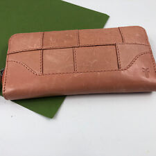 Frye Wallet Patchwork Leather Melissa Continental Zip Clutch (Apricot Pink)