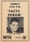 1955 Wttg Tv Ad ~ Dan Smoot Hosts Facts Forum In Washington D.C.