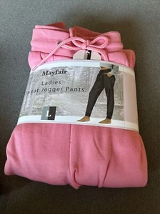 New Mayfair Ladies Sweat Jogger Pink Pants Size: Large - Picture 1 of 4