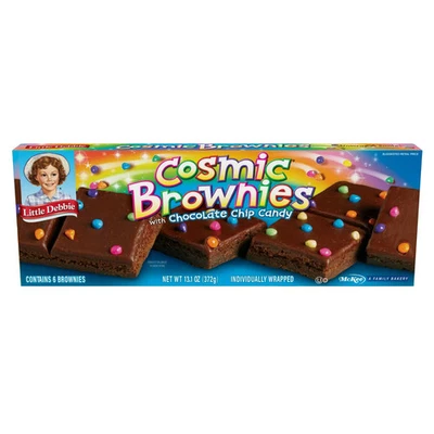 Little Debbie COSMIC Brownies, 6 Individually Wrapped Cookies, 13.1 oz Box,