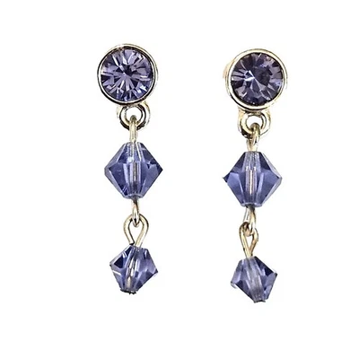 Pendientes colgantes de cristal de Swarovski azul periwinkle Foto 1 de 2
