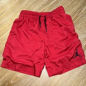 Air Jordan Jumpman Logo Gym Shorts Red Boys Youth Medium Pockets - Picture 1 of 7