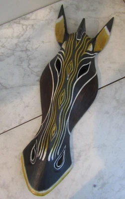 20” MÁSCARA GIRAFA TIKI AFRICANA ESCULPIDA PAREDE PENDURADA MADEIRA TIKI BAR INDONÉSIA - Imagem 1 de 4